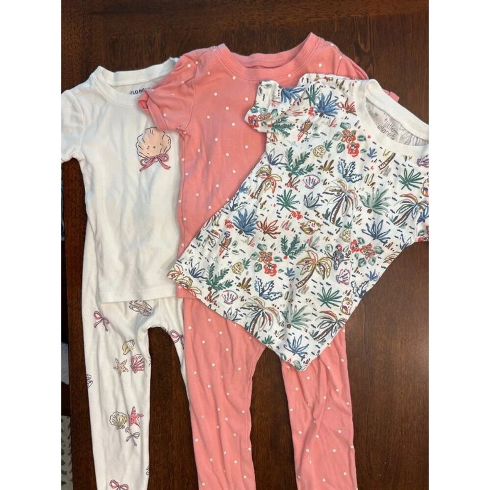 Toddler Girls 4T Pajama Set Bundle Pants Short Sleeves Cotton